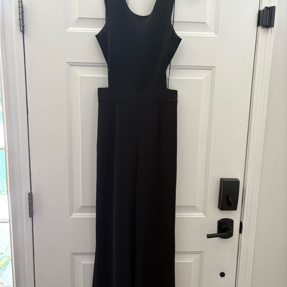 Express Black Sleeveless Jumpsuit with High Neckline